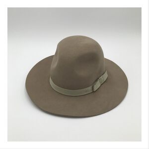 Brixton Womens Dalila Wool Felt Hat Small 7 56cm Beige Fedora Ribbon Floppy Brim